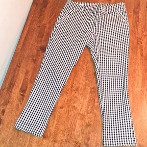LOFT BLACK GINGHAM MODERN SKINNY ANKLE CAREER CASUAL TROUSERS PANTS 10